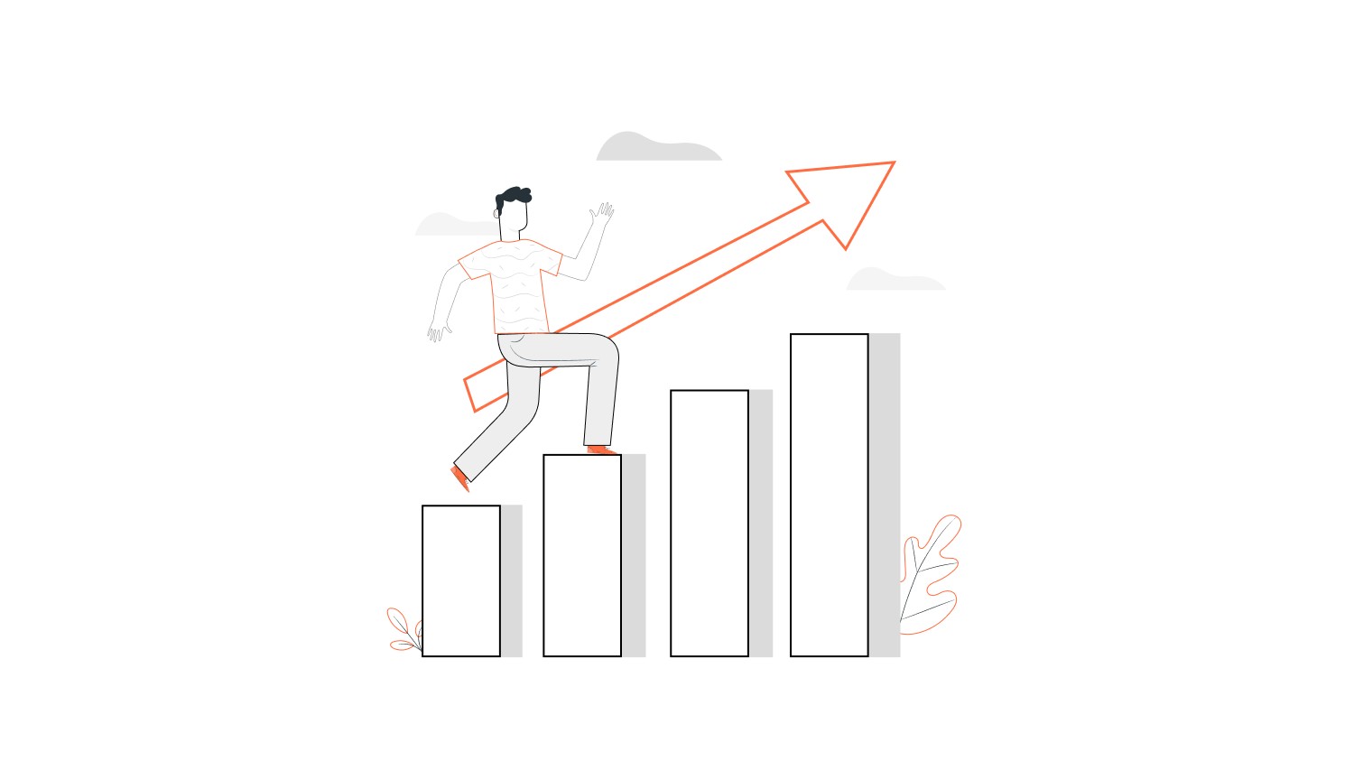 male figure climbing up tiers to represent scaling a business